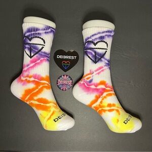 DEI3REST “Zig of Dawn” Custom 1 of 1 handmade Tie-Dye Crew Socks